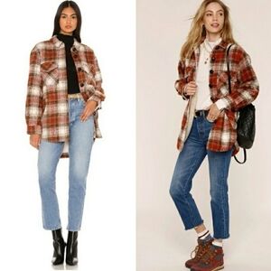 HEARTLOOM Cooper Shaket Coat In Brick Fall Tones Size XS.